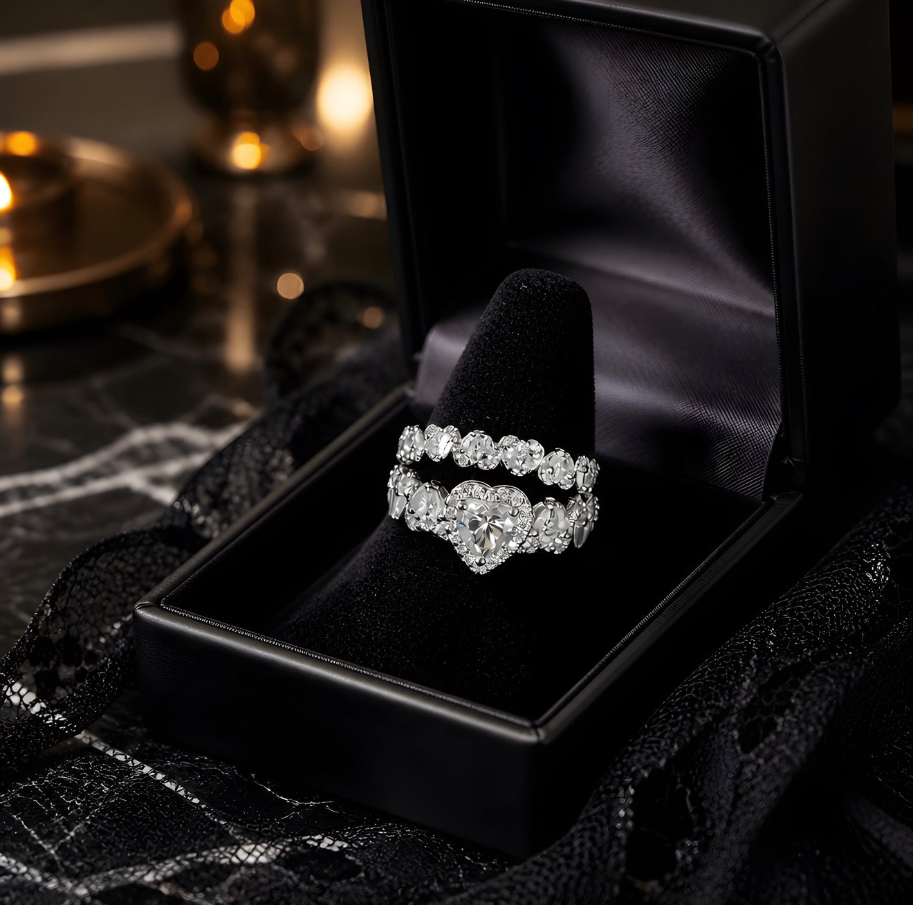 14k White Gold "Mosi" Wedding Set